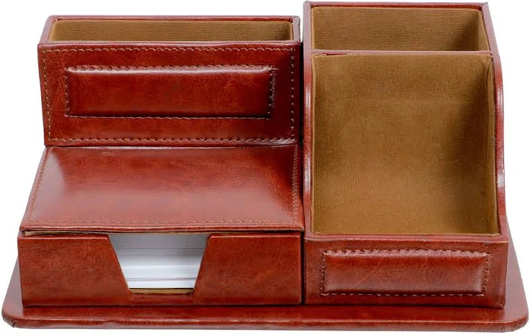 Premium Leather Desk Organizer Set